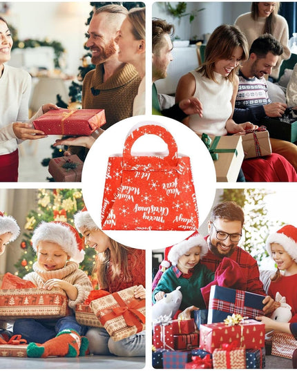 Geanta pentru Copii, Pliabila, pentru Cadouri de Craciun, din Panza Netesuta, Merry Christmas