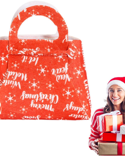 Geanta pentru Copii, Pliabila, pentru Cadouri de Craciun, din Panza Netesuta, Merry Christmas