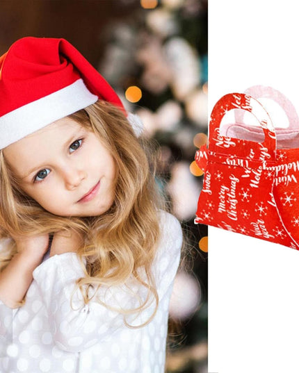 Geanta pentru Copii, Pliabila, pentru Cadouri de Craciun, din Panza Netesuta, Merry Christmas