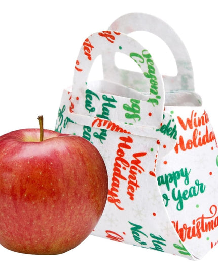 Geanta pentru Copii, Pliabila, pentru Cadouri de Craciun, din Panza Netesuta, Mesaje de Craciun