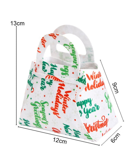 Geanta pentru Copii, Pliabila, pentru Cadouri de Craciun, din Panza Netesuta, Mesaje de Craciun