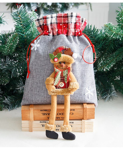 Sac din textil pentru cadouri de Craciun, Model Ren