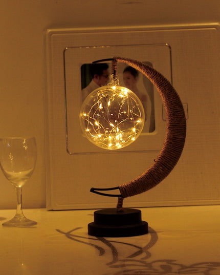 Lampa veghe semi-luna cu glob din sticla, led