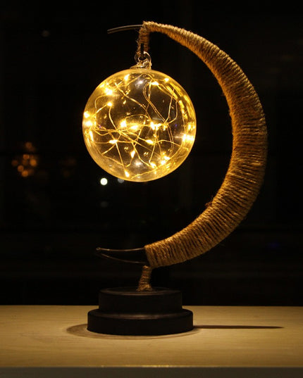 Lampa veghe semi-luna cu glob din sticla, led