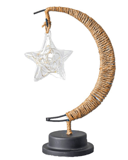 Lampa veghe semi-luna cu stea din sticla, led