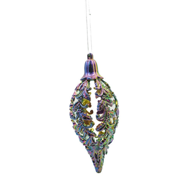 Glob de Craciun, Iridescent, in forma de Con de brad, x , Plastic,