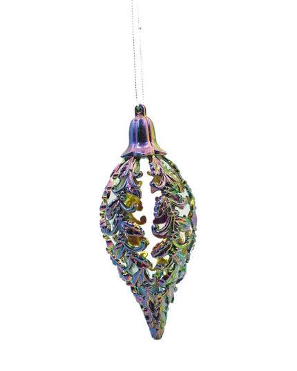 Glob de Craciun, Iridescent, in forma de Con de brad, x , Plastic