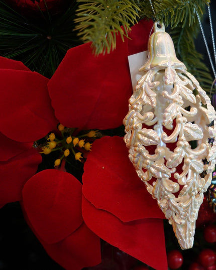 Glob de Craciun, Perlat, in forma de Con de brad, x , Plastic,