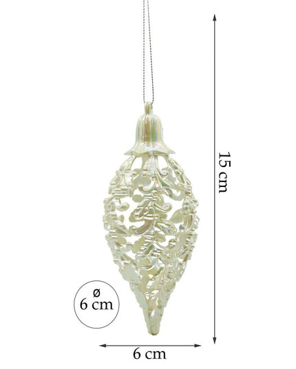 Glob de Craciun, Perlat, in forma de Con de brad, x , Plastic