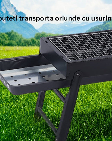 Gratar Portabil, Confectionat din Metal, pentru Picnic, Gradina, Terasa, Camping, Dimensiuni Reduse