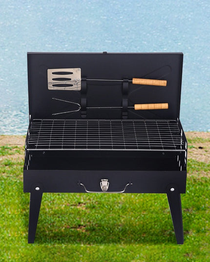 Gratar Portabil, Pliabil, Tip Servieta, cu Accesorii pentru Gatit Incluse, Confectionat din Metal