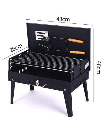 Gratar Portabil, Pliabil, Tip Servieta, cu Accesorii pentru Gatit Incluse, Confectionat din Metal