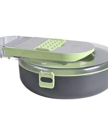 Feliator Multifunctional, Razatoare, 1, pentru Fructe si Legume, 12 Piese, Lame de Inox, Recipient Stocare, Separator Oua, Protectie Mana, ABS