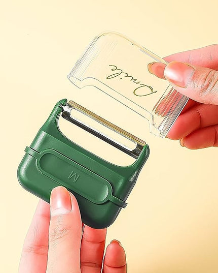 Decojitor/Curatator manual de legume si fructe, portabil, cu magnet, doua lame, Inox