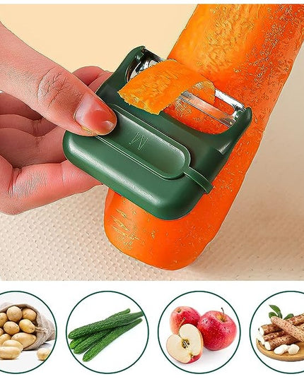 Decojitor/Curatator manual de legume si fructe, portabil, cu magnet, doua lame, Inox