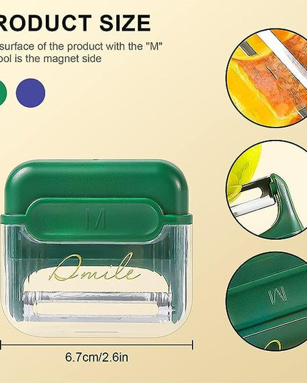 Decojitor/Curatator manual de legume si fructe, portabil, cu magnet, doua lame, Inox