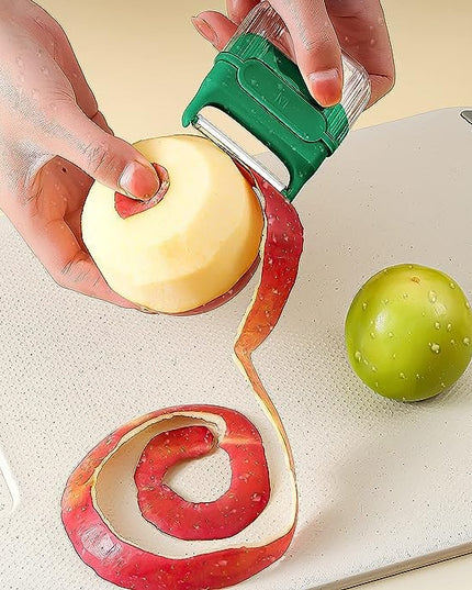 Decojitor/Curatator manual de legume si fructe, portabil, cu magnet, doua lame, Inox