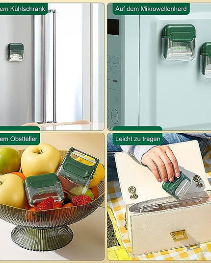 Decojitor/Curatator manual de legume si fructe, portabil, cu magnet, doua lame, Inox