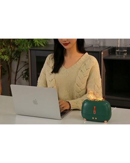 Umidificator de tip flacara, cu aromaterapie, 7 culori, 250 ml