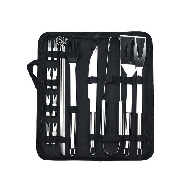 18 Ustensile pentru Gratar, din Otel Inoxidabil, Geanta Oxford