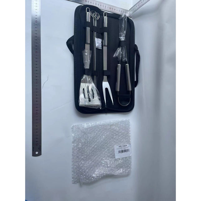 7 Ustensile pentru Gratar, din Otel Inoxidabil, Geanta Oxford