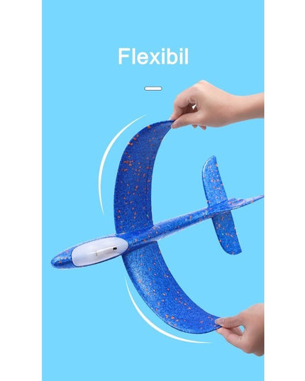 Avion planor din polistiren in punga , lungime 47 cm ,
