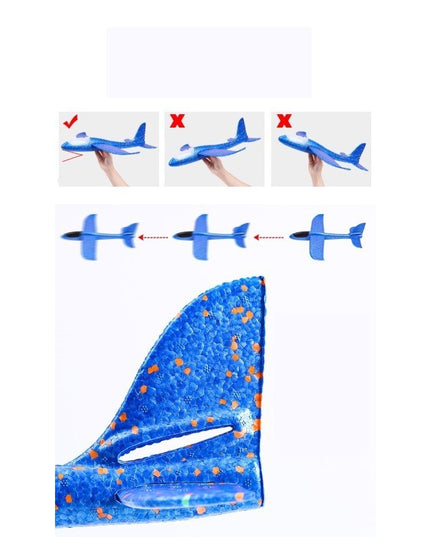 Avion planor din polistiren in punga , lungime 47 cm ,