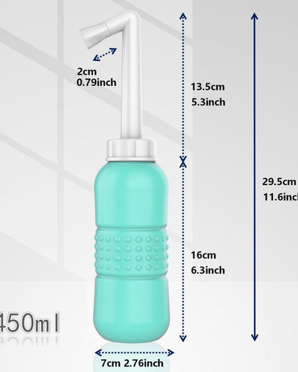 Bideu Portabil pentru Igiena Intima, pentru Postpartum/ Postoperator, 450 mL, cu Capac si Husa Galbena,Culoare Recipient