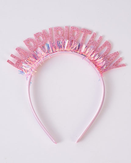 Coronita Decorativa pentru Petreceri, Tema Aniversare, Model Happy Birthday, Marime Universala, Rose