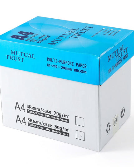 Hartie Copiator A4 Mutual Trust, 80 g/mp, 5 topuri x 500 coli/top (2500 coli), 210 x 297 mm, Hartie Multifunctionala pentru Imprimanta si Copiator, Hartie Universala pentru Birou