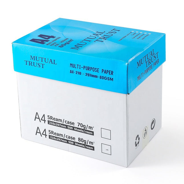 Hartie Copiator A4 Mutual Trust, 80 g/mp, 5 topuri x 500 coli/top (2500 coli), 210 x 297 mm, Hartie Multifunctionala pentru Imprimanta si Copiator, Hartie Universala pentru Birou