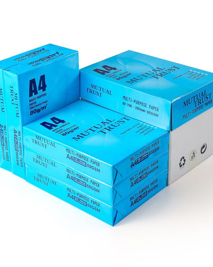 Hartie Copiator A4 Mutual Trust, 80 g/mp, 5 topuri x 500 coli/top (2500 coli), 210 x 297 mm, Hartie Multifunctionala pentru Imprimanta si Copiator, Hartie Universala pentru Birou