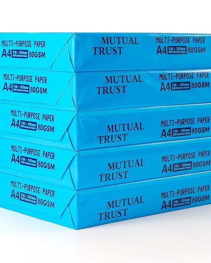 Hartie Copiator A4 Mutual Trust, 80 g/mp, 5 topuri x 500 coli/top (2500 coli), 210 x 297 mm, Hartie Multifunctionala pentru Imprimanta si Copiator, Hartie Universala pentru Birou