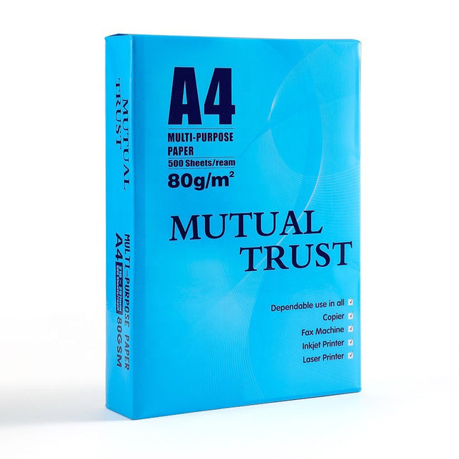 Hartie Copiator A4 Mutual Trust, 80 g/mp, 500 coli/top, 210 x 297 mm, Hartie Multifunctionala pentru Imprimanta si Copiator, Hartie Universala pentru Birou