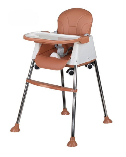 Scaun de Masa Pliabil 3in1, Reglabil, Multifunctional, 3 Pozitii, Masuta si Husa Detasabile, Roti, Centura de Siguranta, Ajustare Inaltime