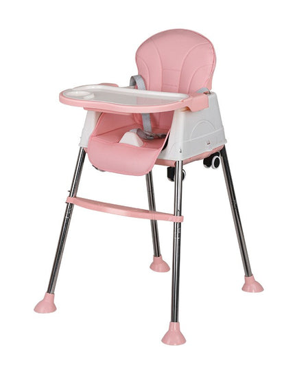 Scaun de Masa Pliabil 3in1, Reglabil, Multifunctional, 3 Pozitii, Masuta si Husa Detasabile, Roti, Centura de Siguranta, Ajustare Inaltime