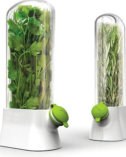 Recipient de Pastrare a Ierburilor cu Capac de Umplere cu Apa, Proaspat, Curat, Fara BPA, Practic, Durabil