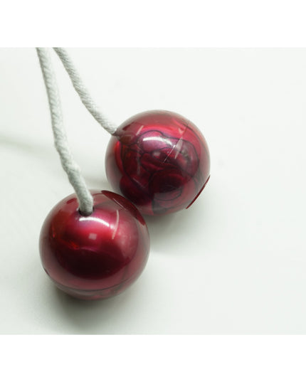 Jucarie interactiva cu bile, Clackers ball, antistres, Visiniu, 40 mm