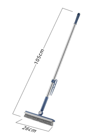 Perie de Curatare pentru Podele si Rosturi, Lungime Maner , Capat Pivotant 180 Grade, Peri din PP, Otel si Plastic, Cleste pentru Scame si Par Inclus