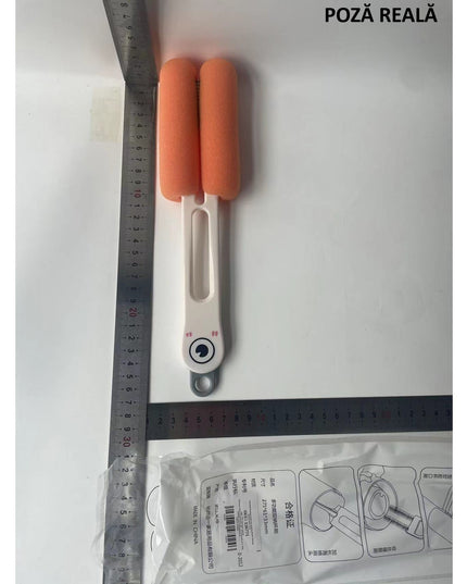 Perie de Curatat Pahare, Cani, Sticle, cu Maner Lung si Burete, Accesorii pentru Spalarea Paielor si Capacelor, usor de Agatat, 27.5x11.4x6cm