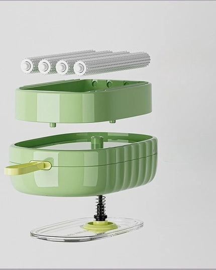 Perie de Spalat Haine, cu Dispenser pentru Detergent, 4 Perii de Curatare, din ABS + PS