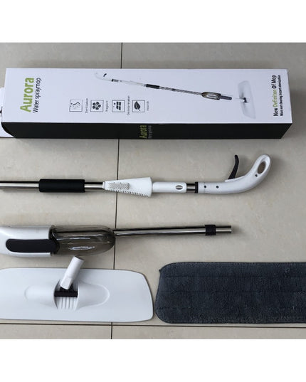 Mop plat, cu pulverizator, pentru uz casnic, plastic, rezerva de mop din microfibra