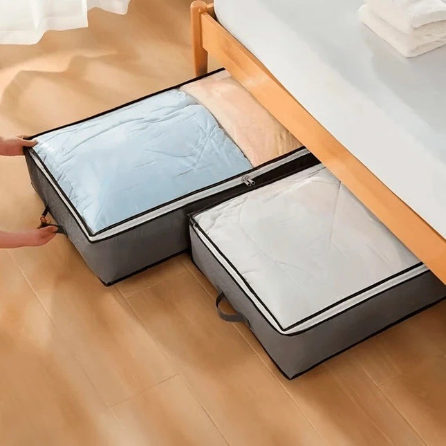 Husa de Depozitare, Intrebuintare Multipla, Pliabila, cu Fermoar Bidirectional si Fereastra Deasupra Transparenta, Manere Laterale, Lavabila