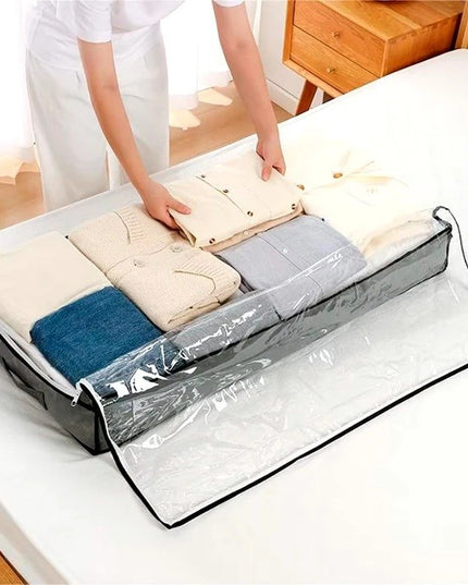 Husa de Depozitare, Intrebuintare Multipla, Pliabila, cu Fermoar Bidirectional si Fereastra Deasupra Transparenta, Manere Laterale, Lavabila