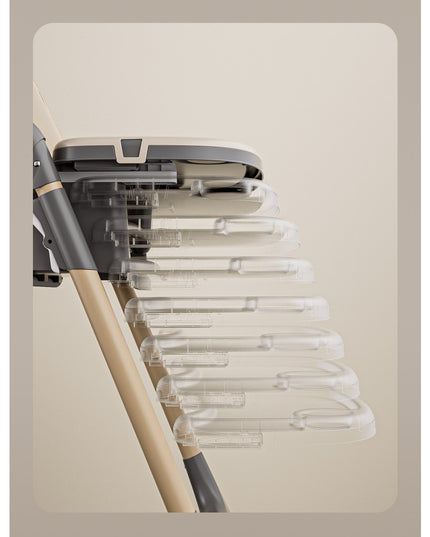 Scaun de Masa pentru Bebelusi si Copii, 2 Tavite si Husa Detasabile, Multifuncțional, Stabil, Centura de Siguranta, Inaltime Ajustabila, Spatar Reglabil Moale, Cos de Depozitare, 100x50x80cm, de la 6 Luni
