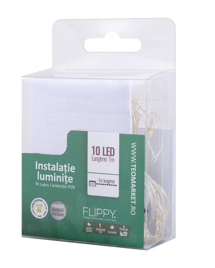 Instalatie Craciun, Liniara,Baterii, 10 LED-uri