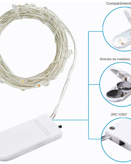 Instalatie Craciun, 1 metru, 10 LED-uri