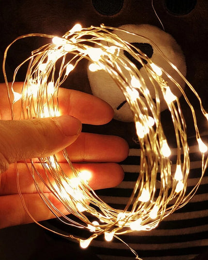 Instalatie de Craciun, Decoratiune de Craciun, 100 Beculete LED, cu Baterii si Telecomanda, cu 8 Functii, Lungime