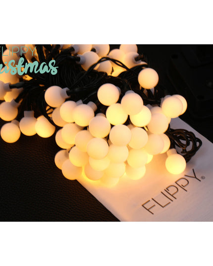 Instalatie Craciun, 12 metri, 100 de LED-uri cu ornament tip Bulb, 8 jocuri de lumini