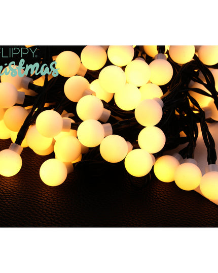 Instalatie Craciun, 12 metri, 100 de LED-uri cu ornament tip Bulb, 8 jocuri de lumini